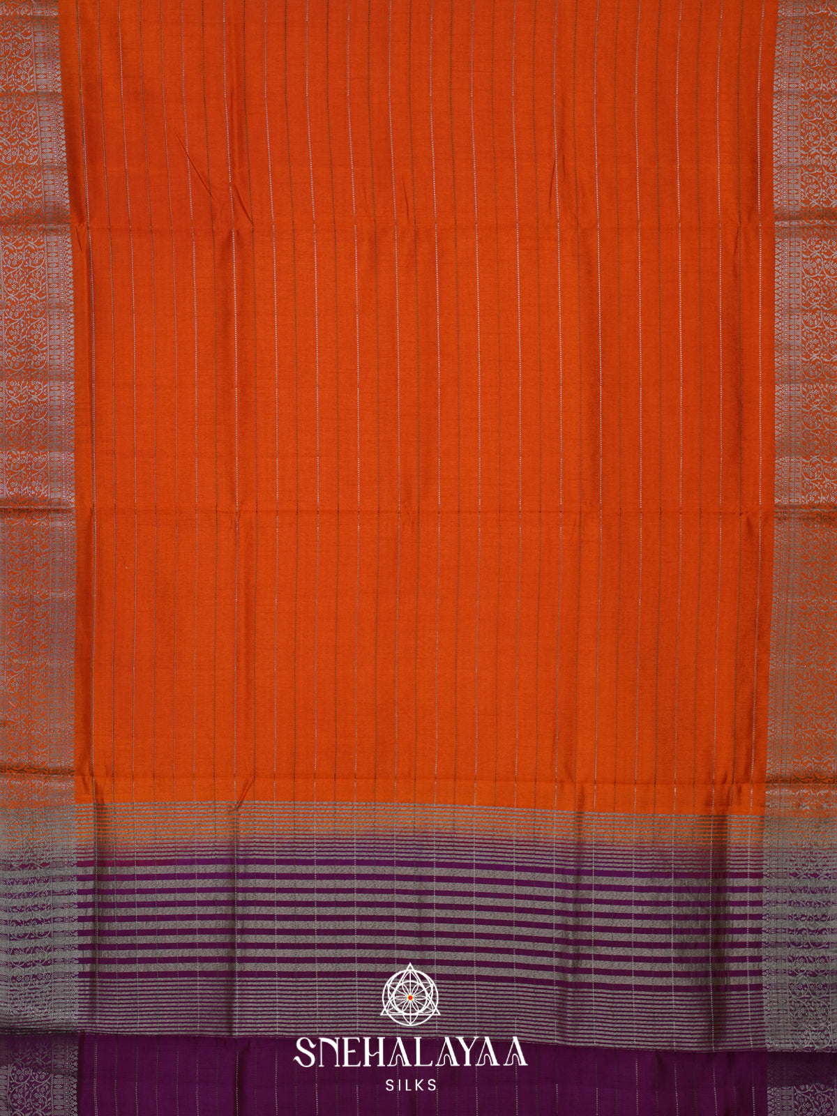 Orange Raw Silk Saree