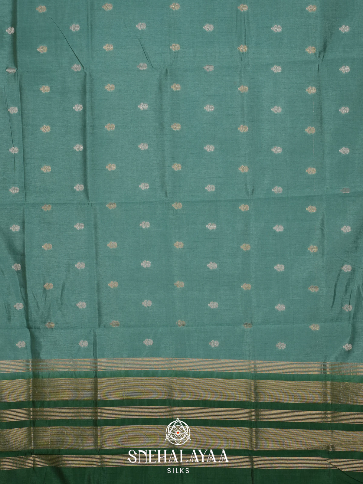 Sage Green Raw Silk Saree