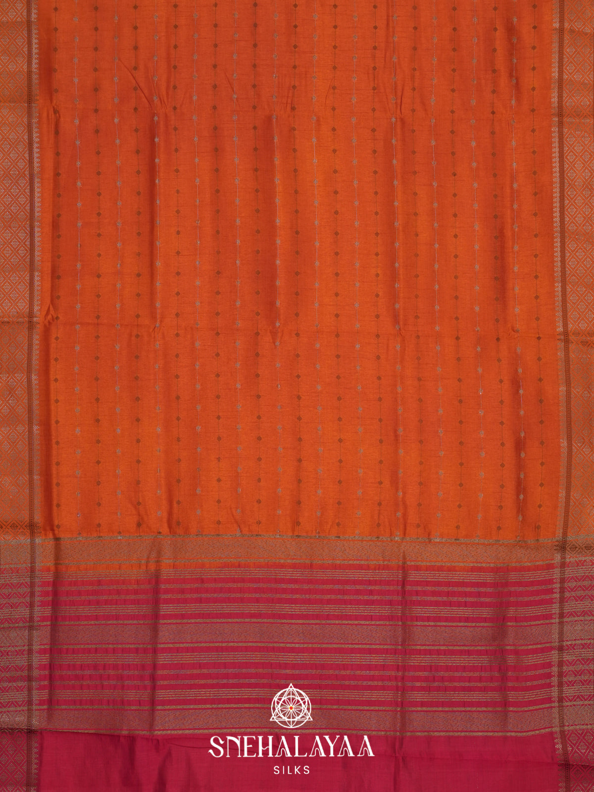 Orange Raw Silk Saree
