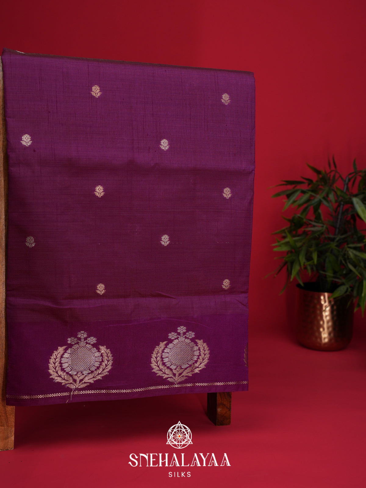 Magenta Raw Silk Saree