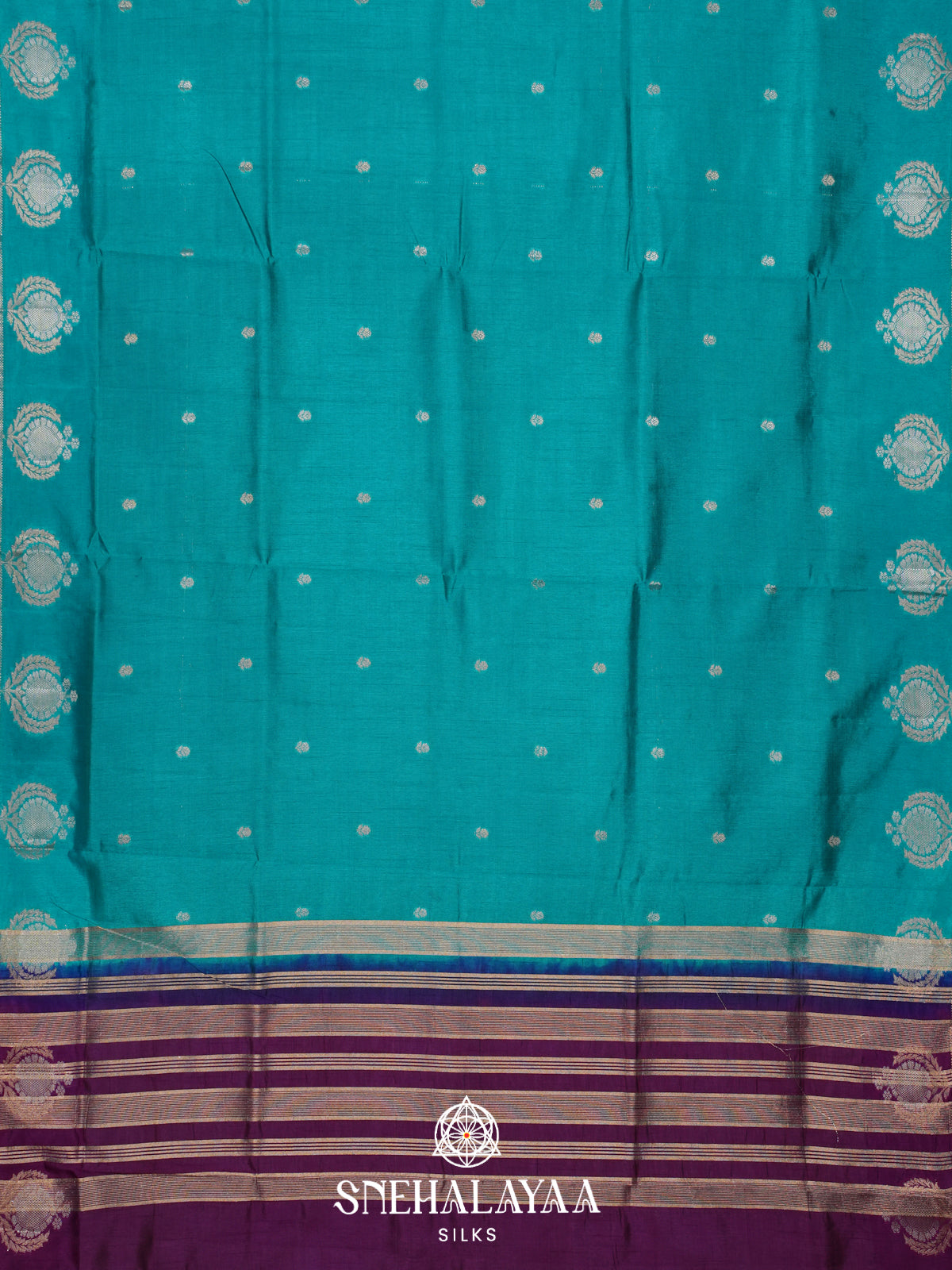 Sky Blue Raw Silk Saree