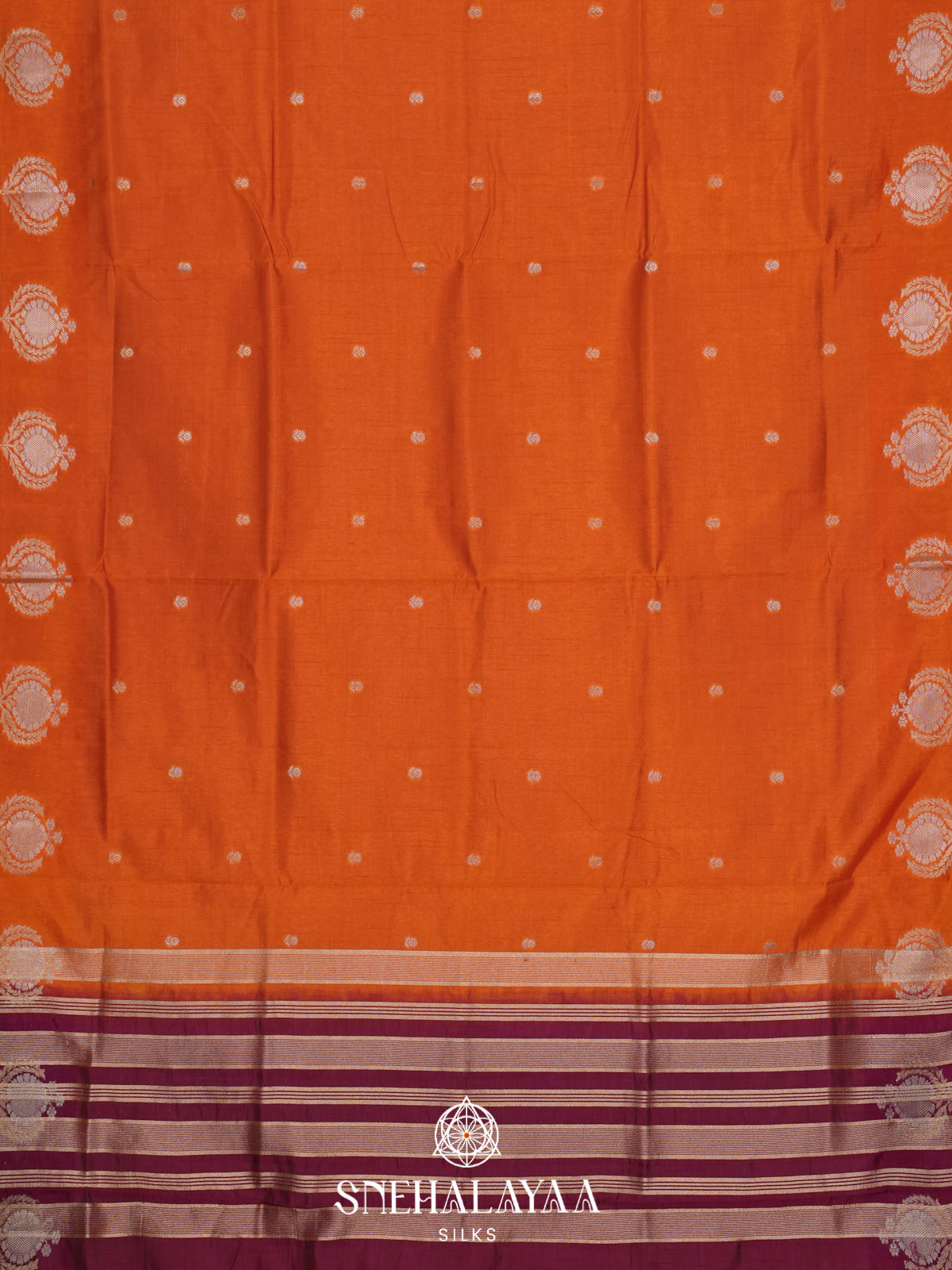 Orange Raw Silk Saree