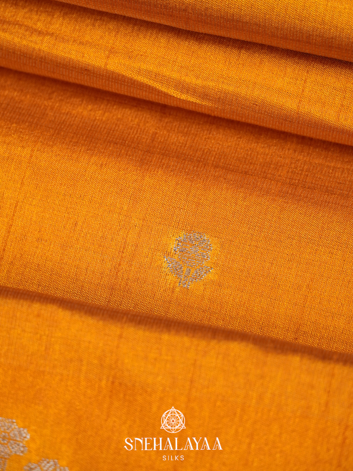 Mango Yellow Raw Silk Saree