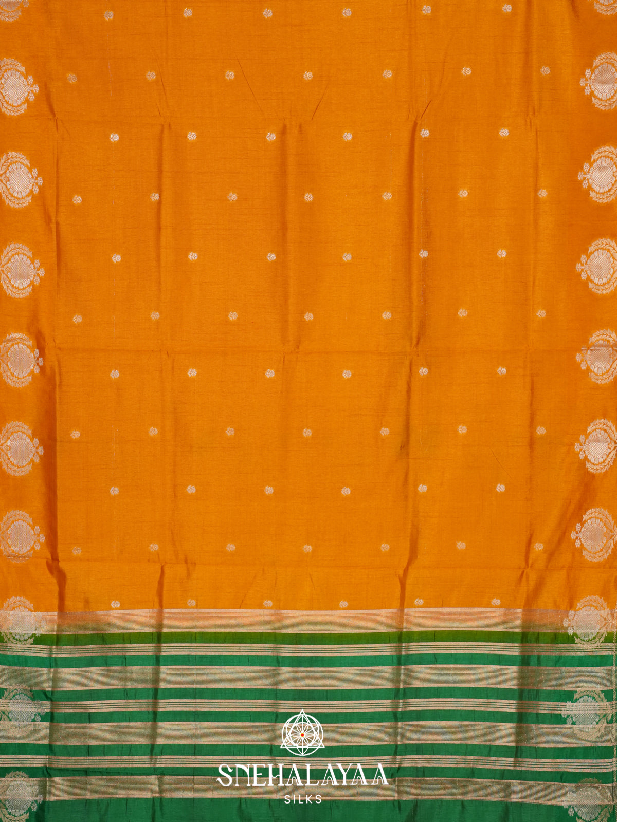 Mango Yellow Raw Silk Saree