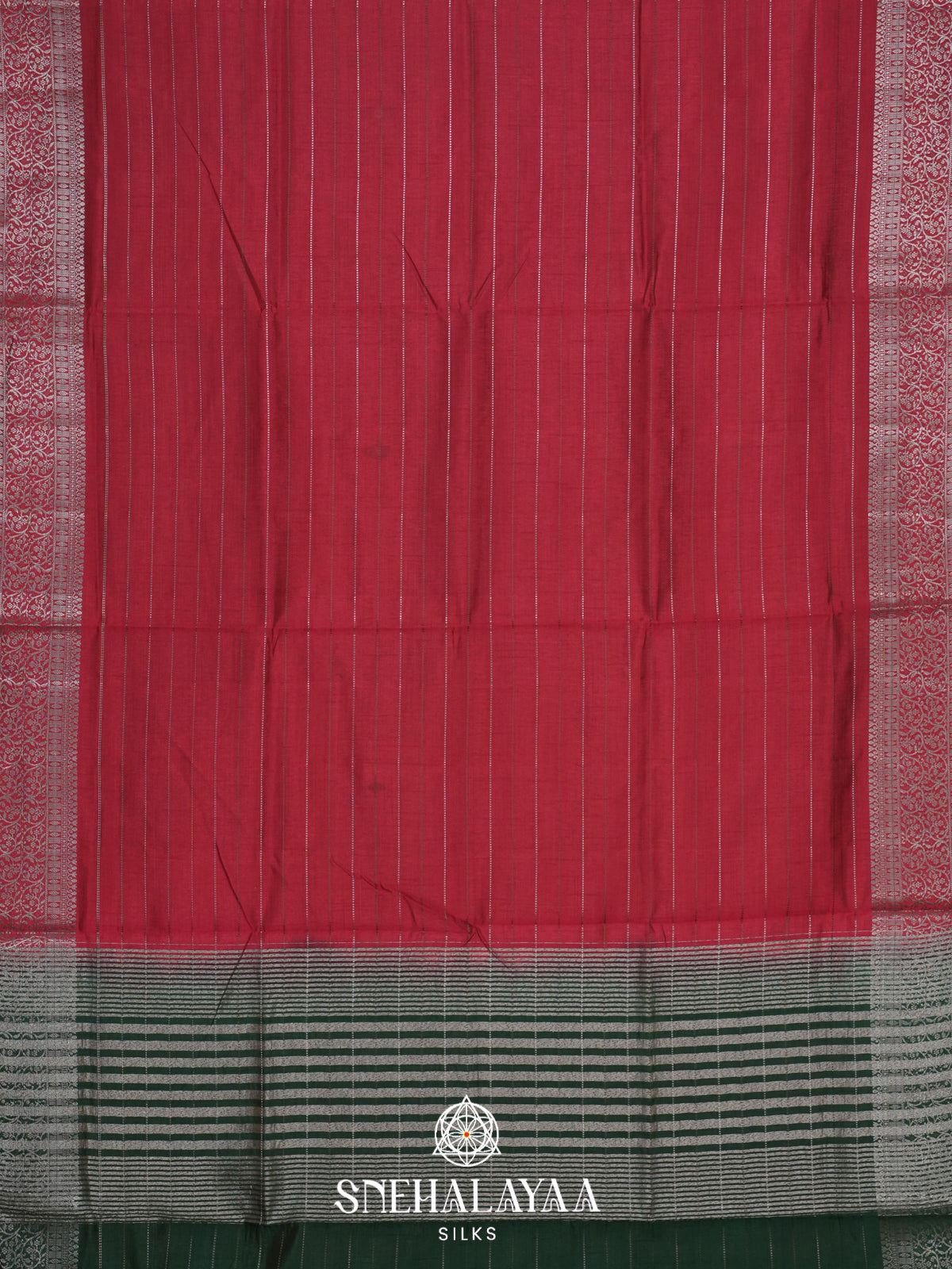 Ruby Red Raw Silk Saree