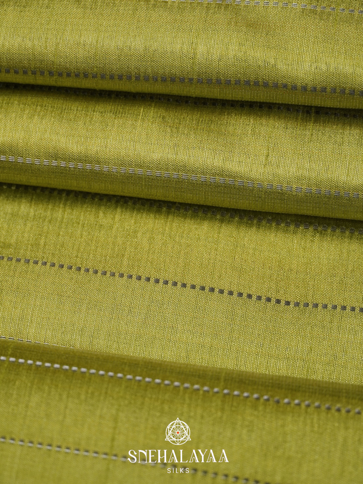Lime Green Raw Silk Saree