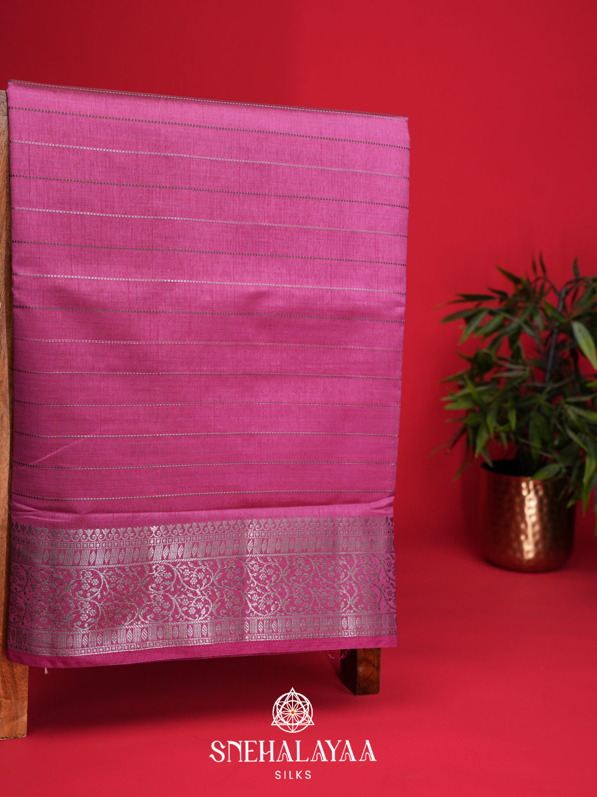Pink Raw Silk Saree