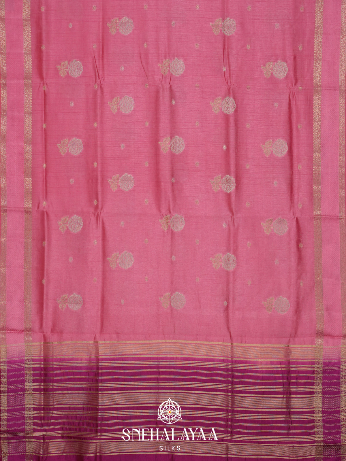 Peach Raw Silk Saree