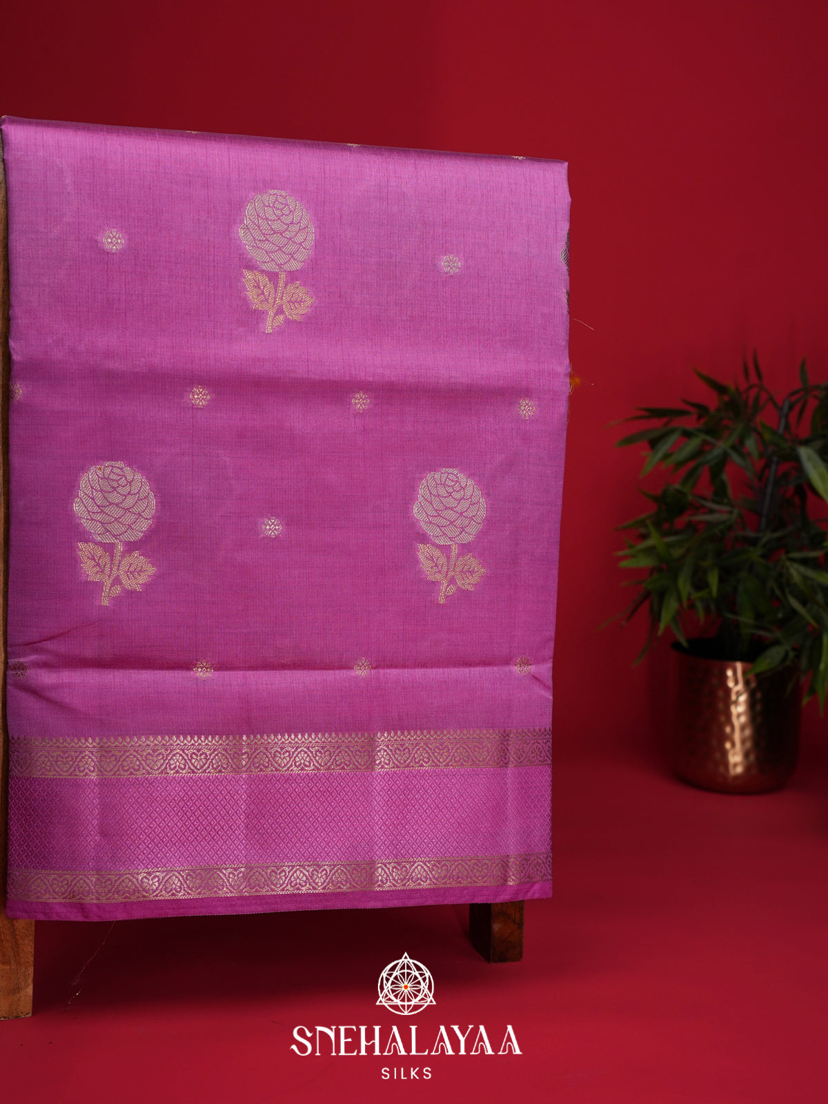 Pink Raw Silk Saree