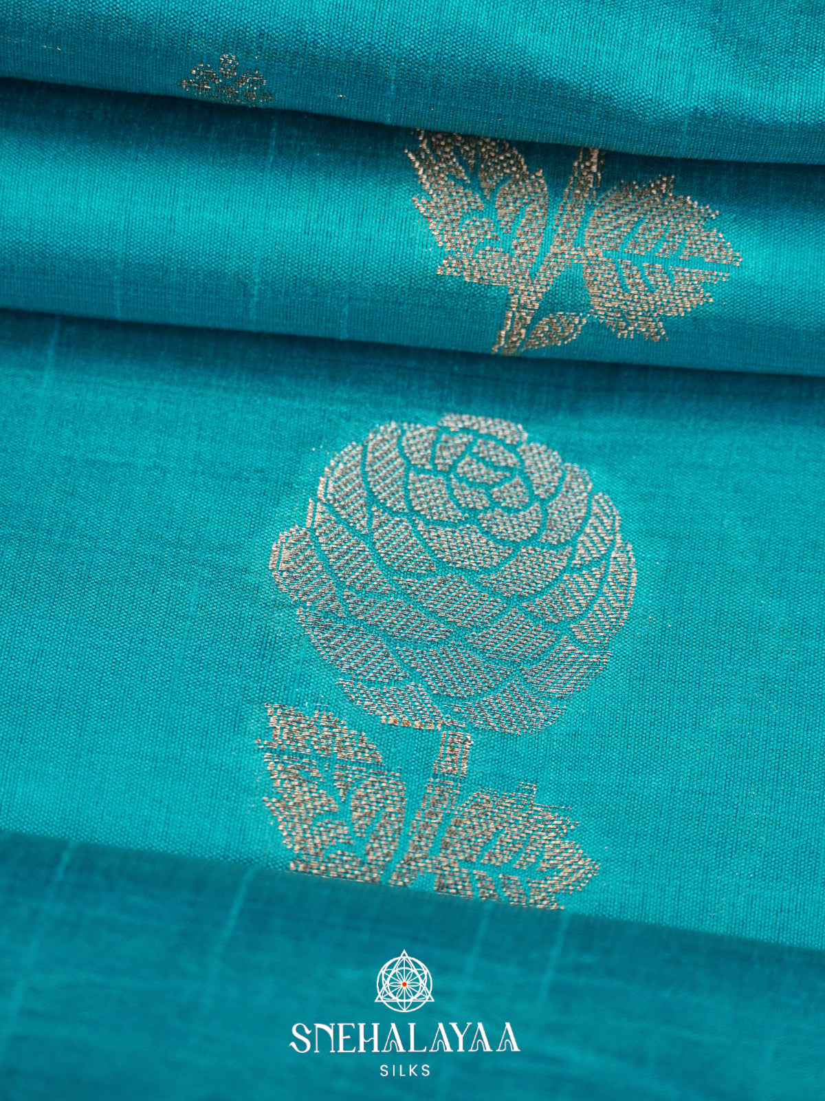 Sky Blue Raw Silk Saree