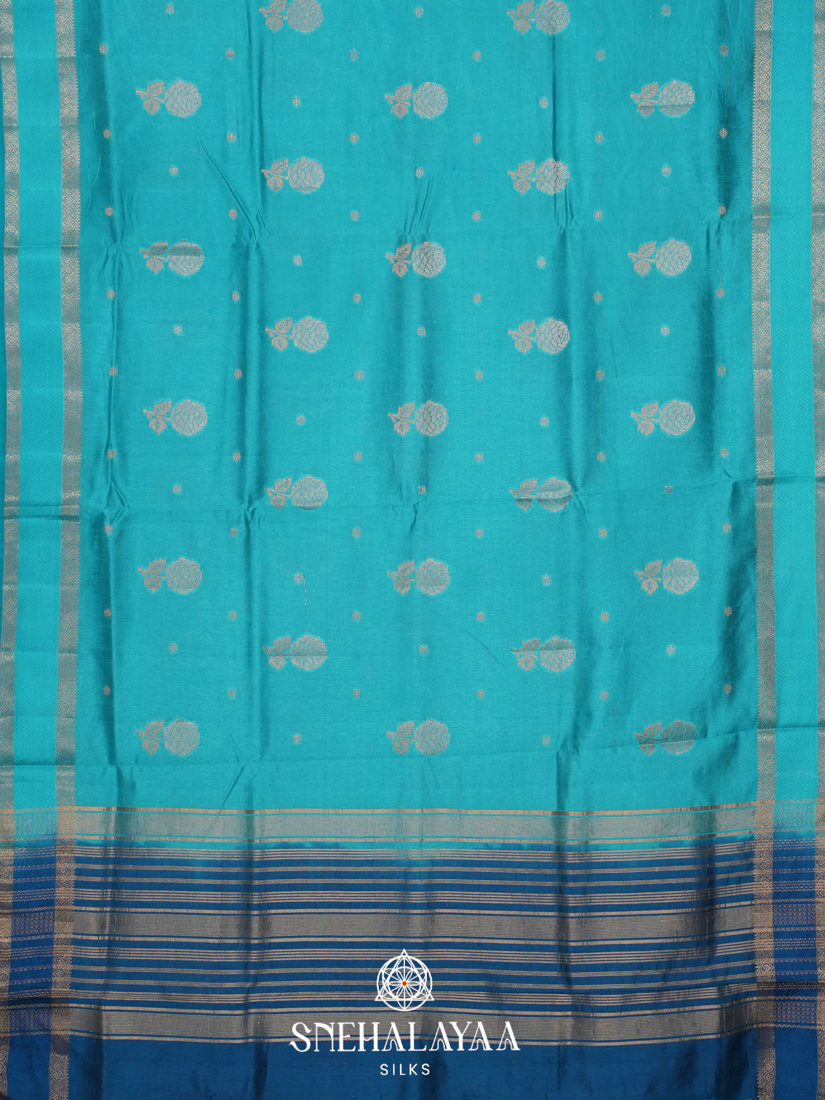 Sky Blue Raw Silk Saree