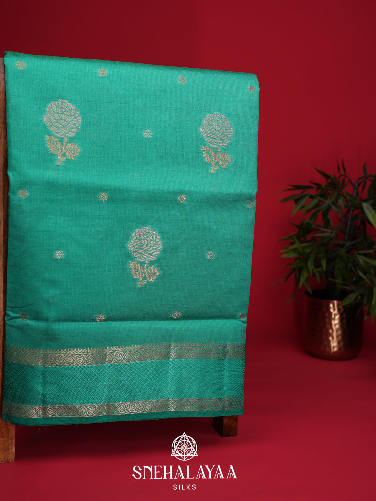 Pistacho Green Raw Silk Saree