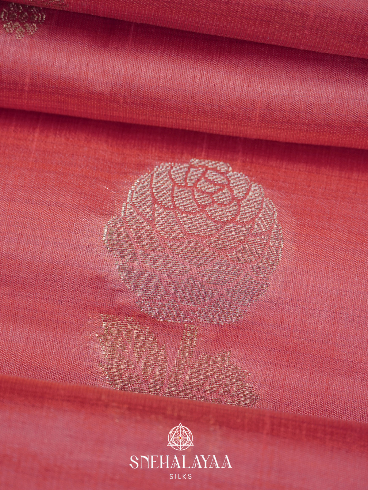 Peach Raw Silk Saree