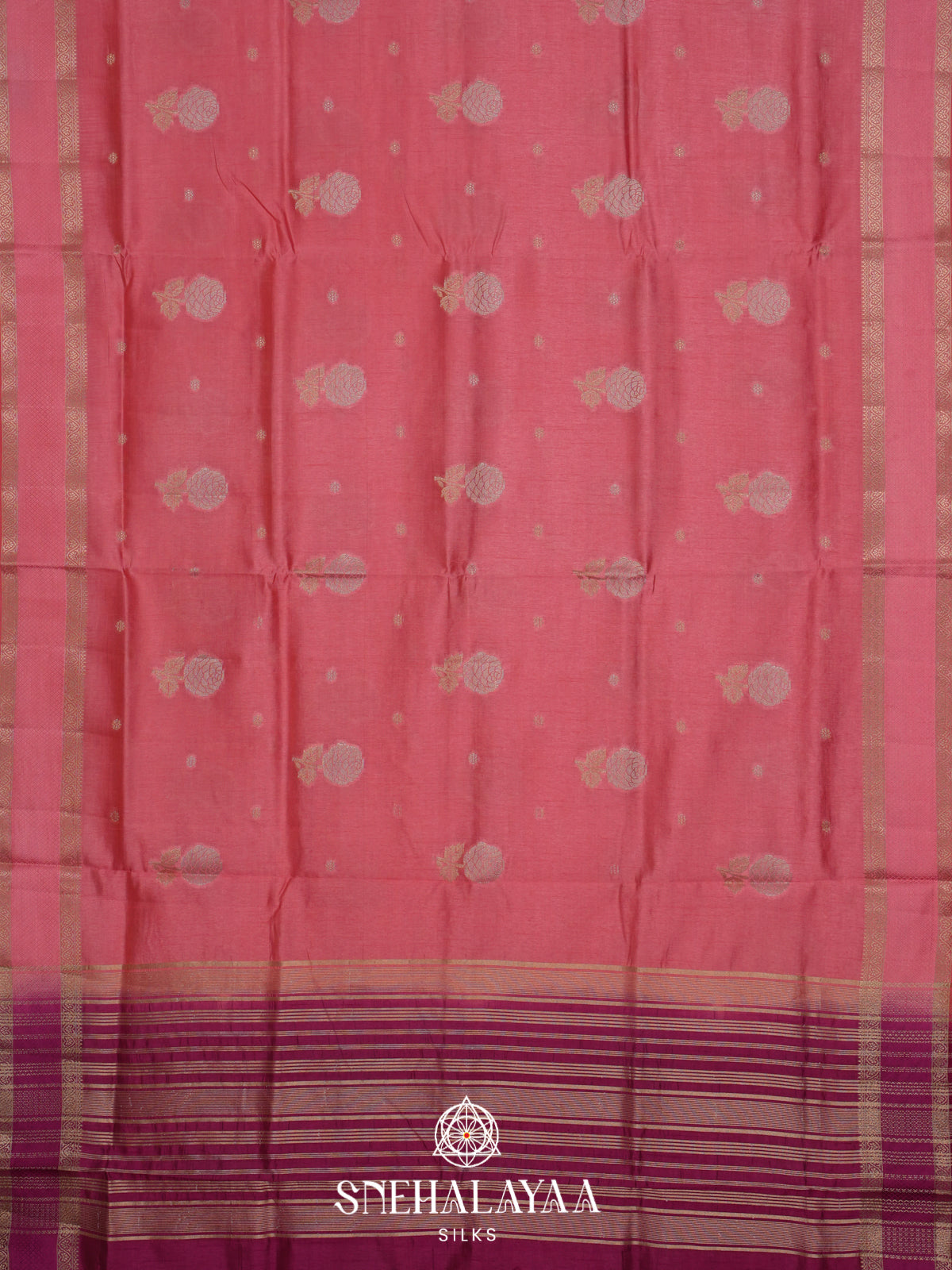 Peach Raw Silk Saree