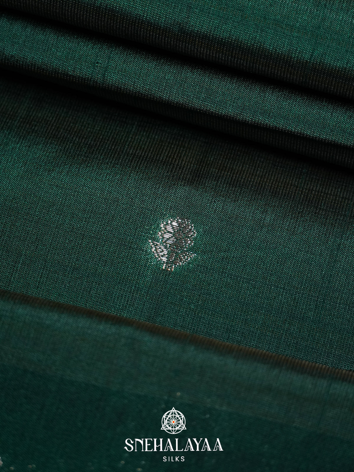 Forest Green Raw Silk Saree