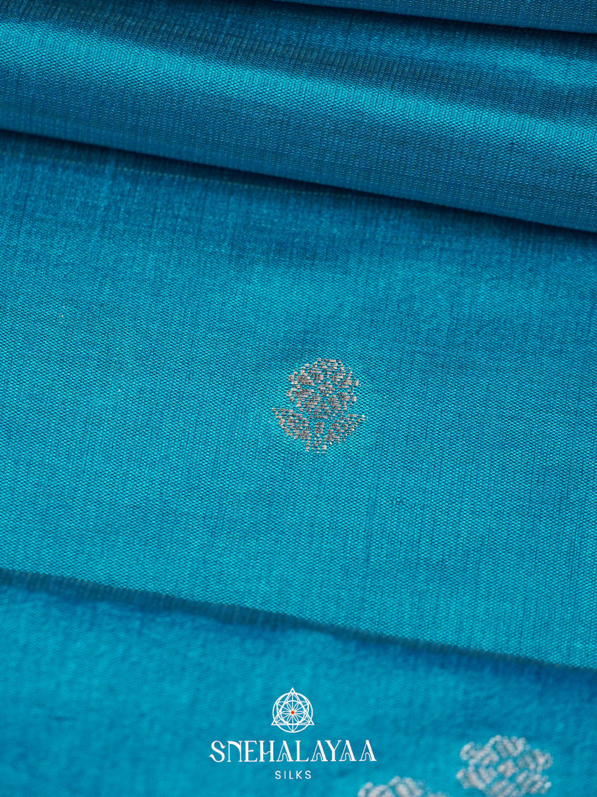 Aqua Blue Raw Silk Saree