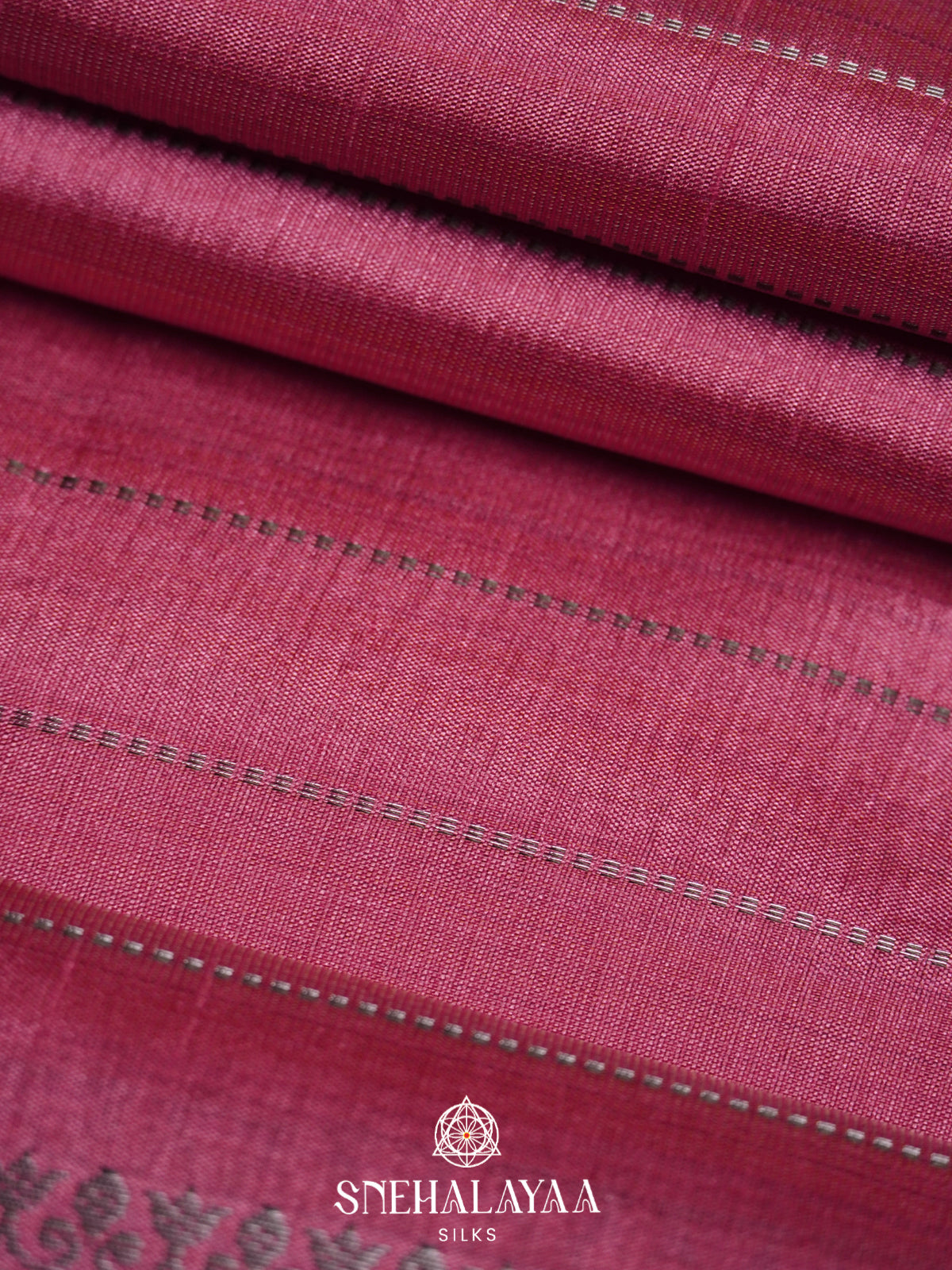Salmon Pink Raw Silk Saree