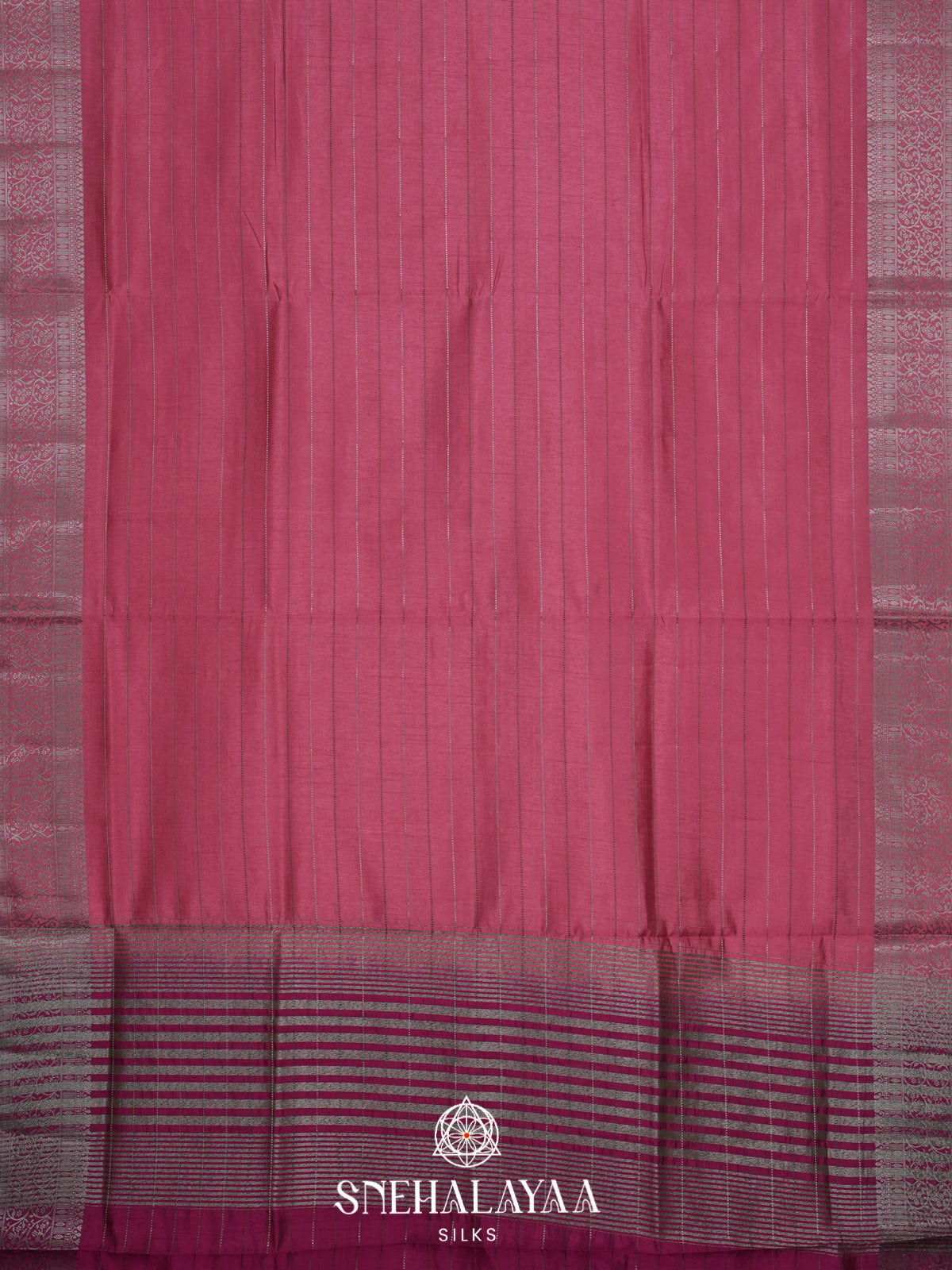 Salmon Pink Raw Silk Saree