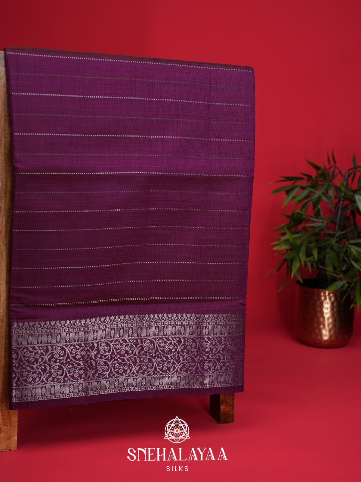 Magenta Raw Silk Saree