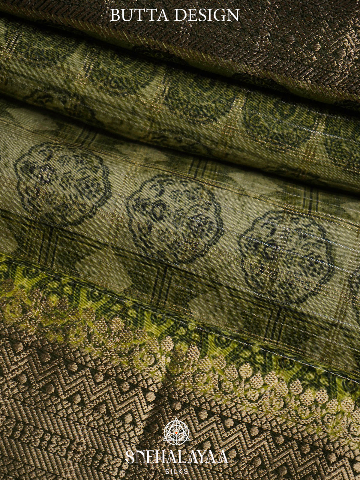 Olive Green  Banaras Saree