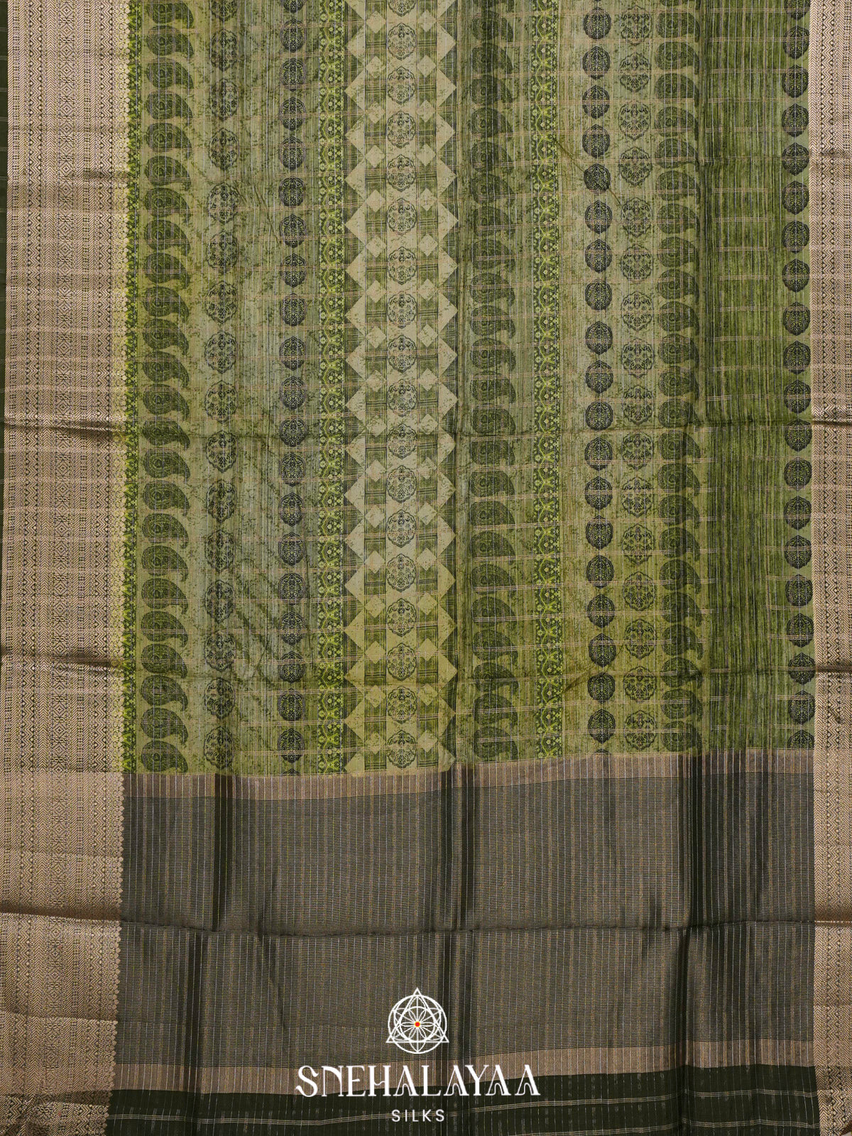 Olive Green  Banaras Saree