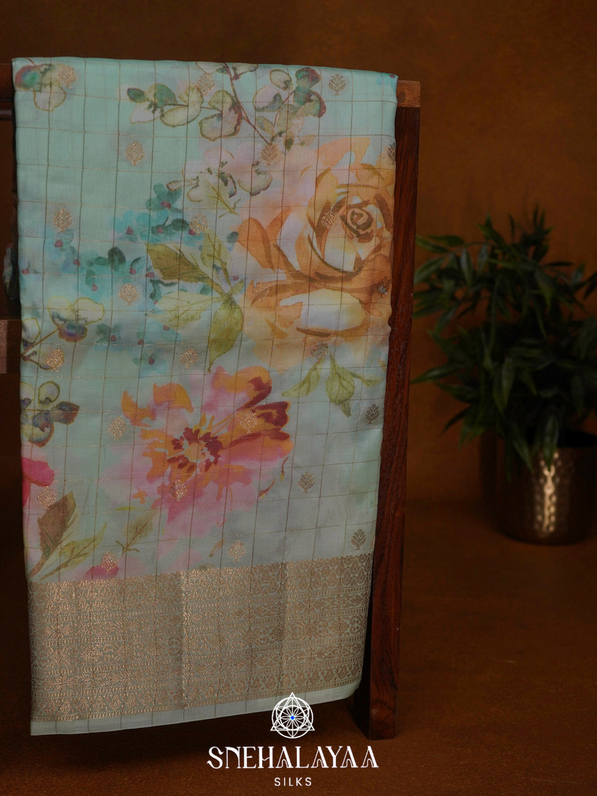 Pale Blue  Banaras Saree
