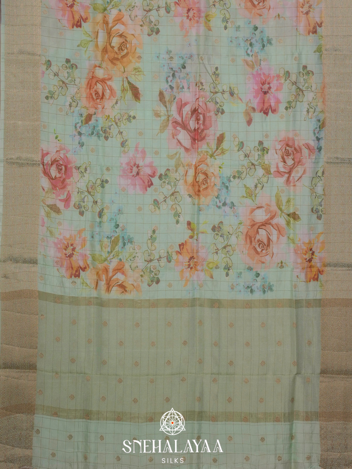 Pale Blue  Banaras Saree