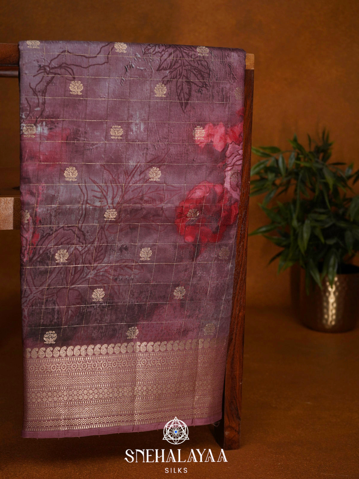 Plum  Banaras Saree