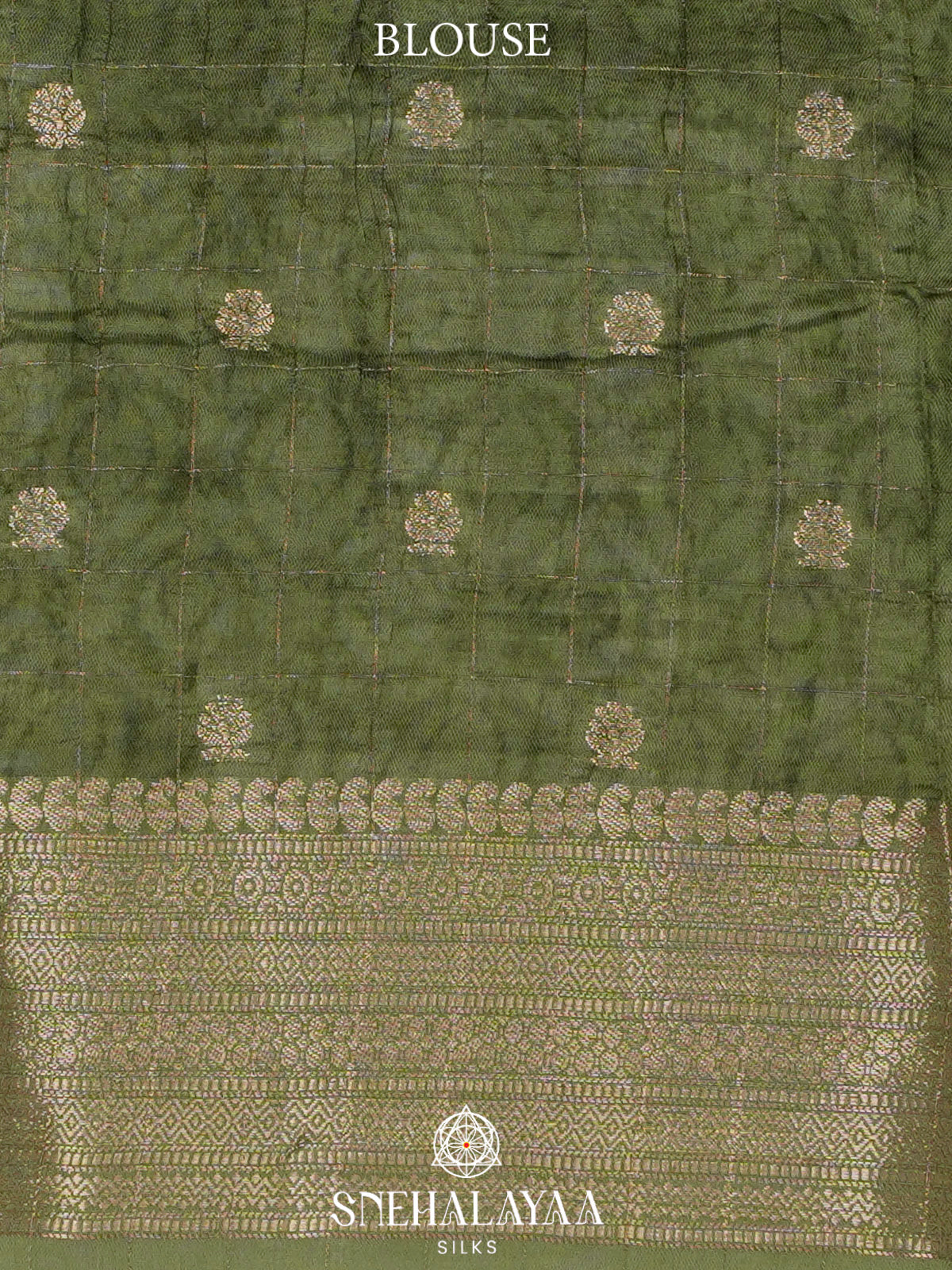 Olive Green  Banaras Saree