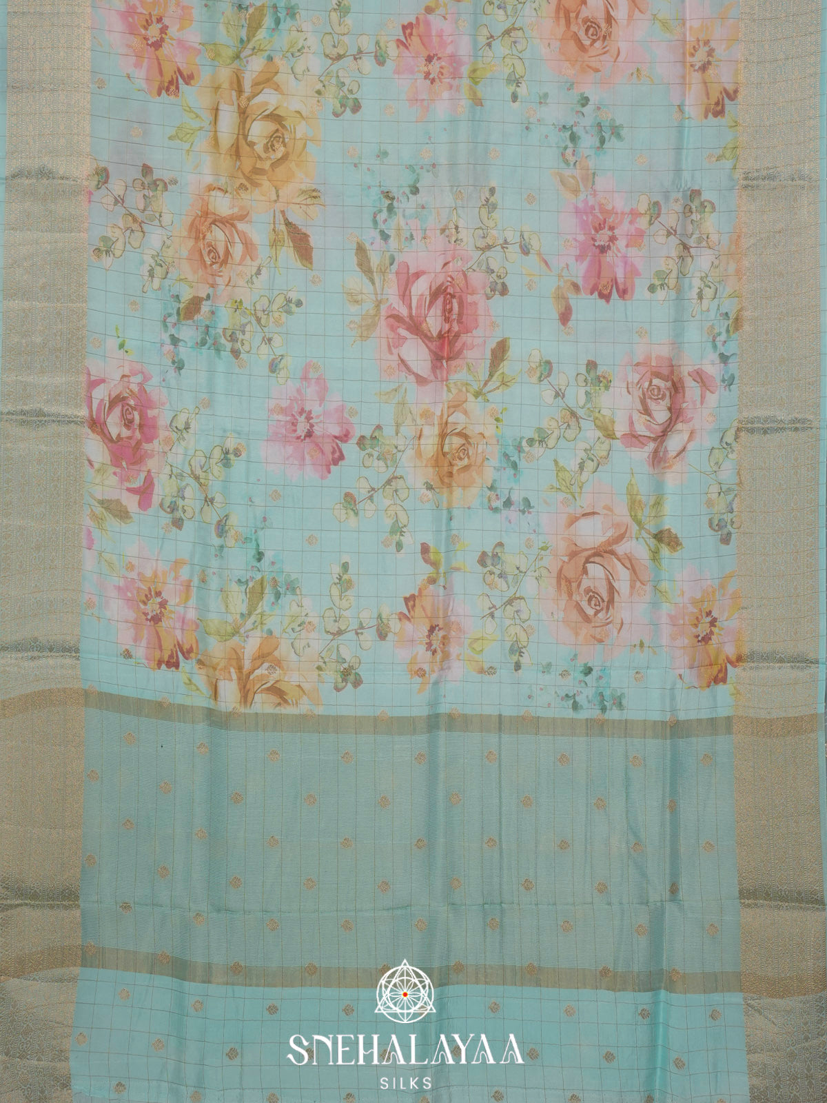 Pale Blue  Banaras Saree