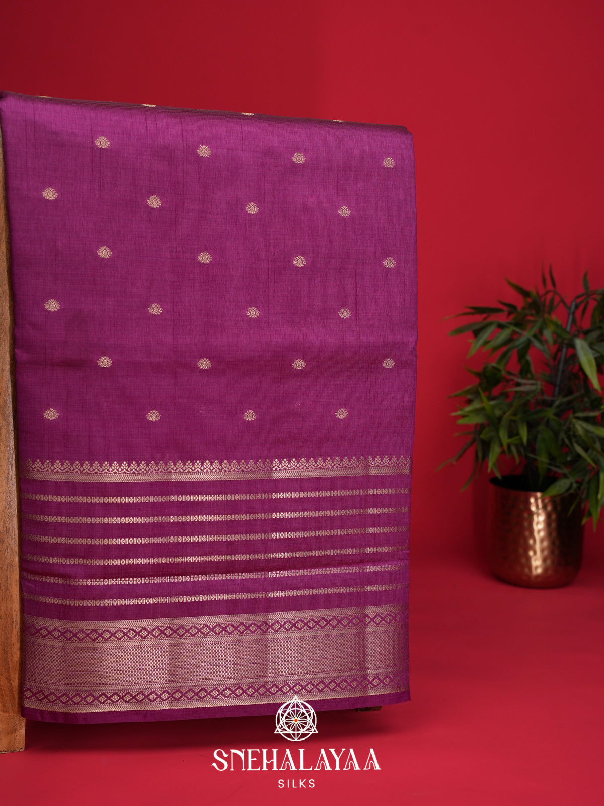 Magenta Raw Silk Saree