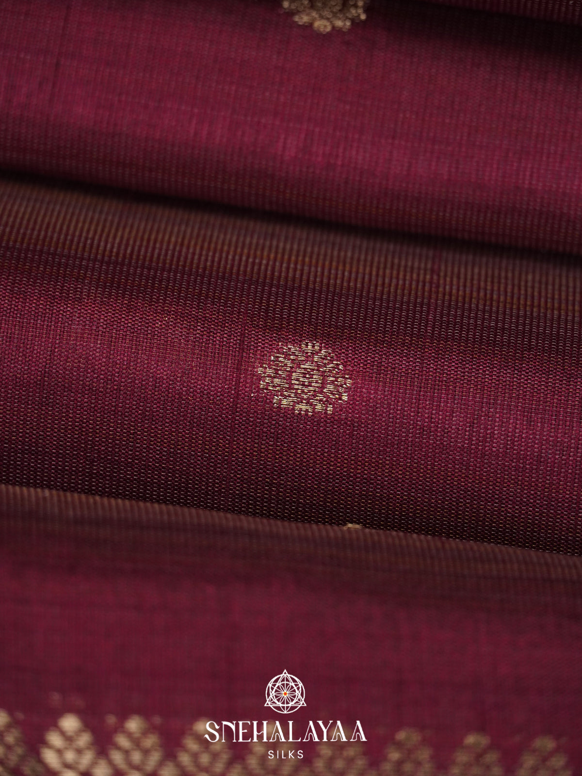 Wine Raw Silk Saree