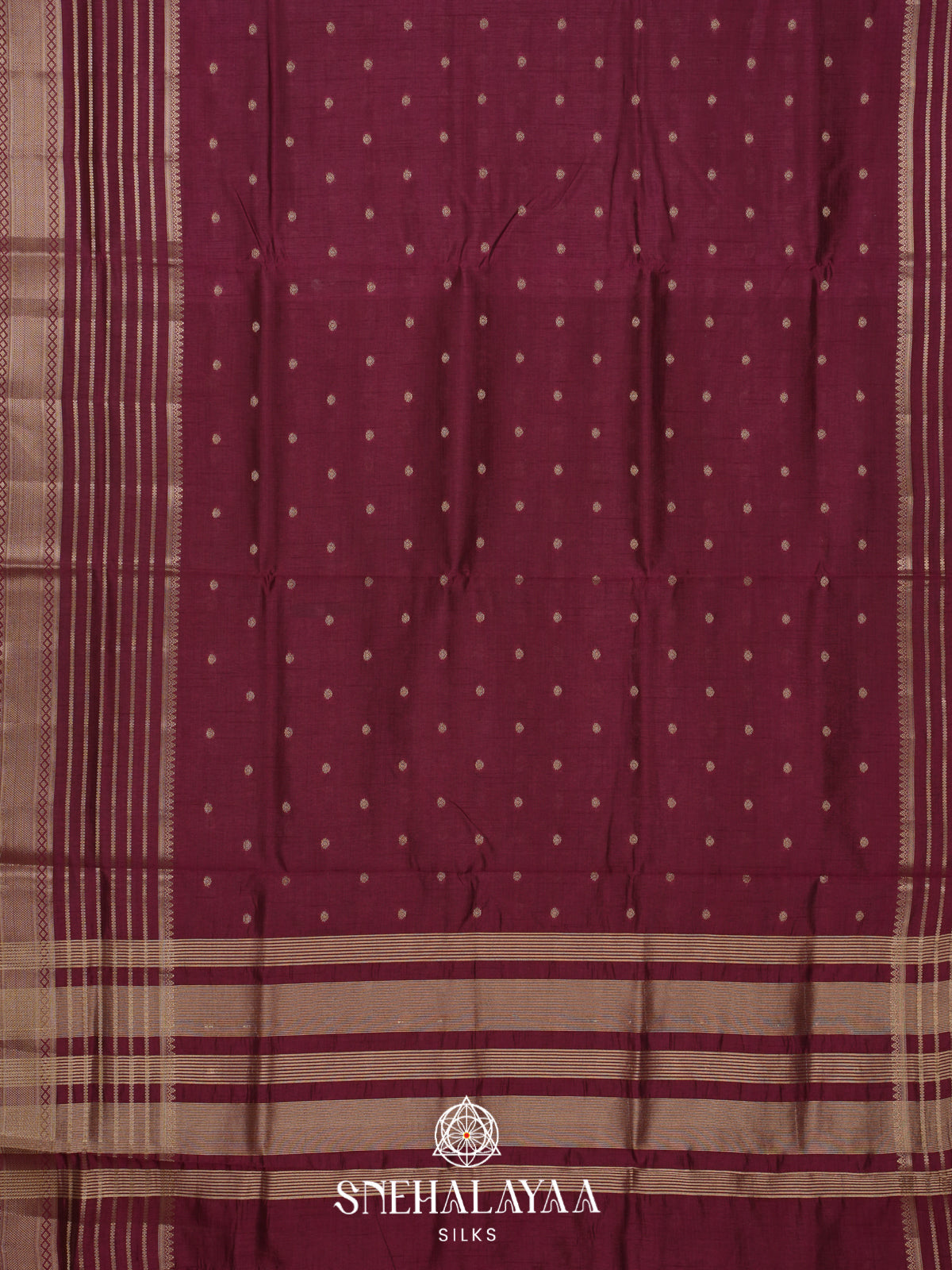 Wine Raw Silk Saree