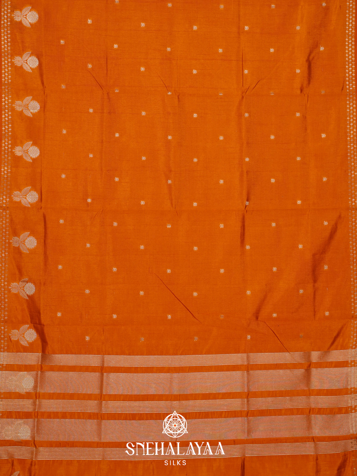 Orange Raw Silk Saree