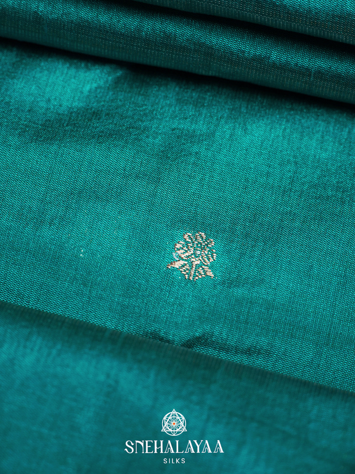 Teal Green Raw Silk Saree