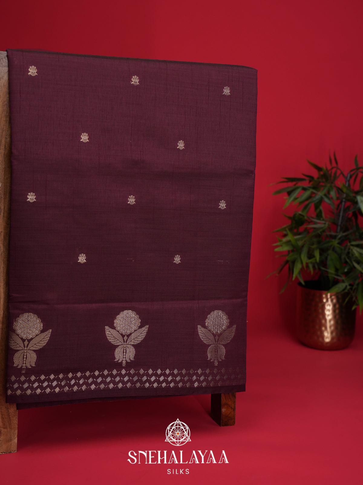 Coffee Brown Raw Silk Saree