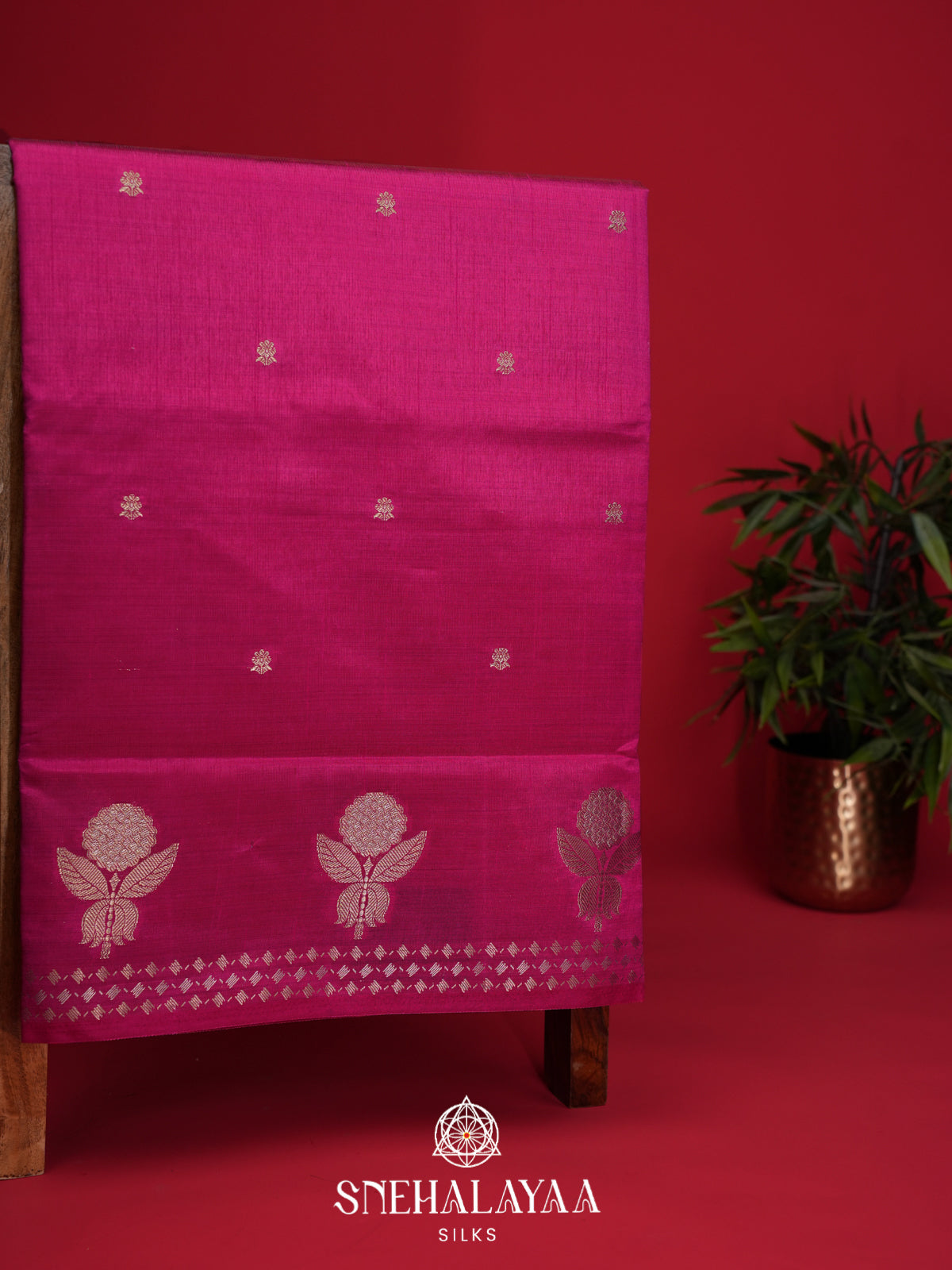 Pink Raw Silk Saree