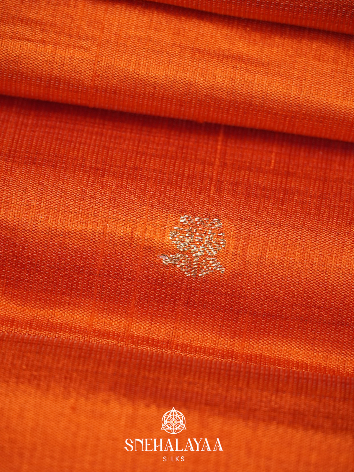 Rust Orange Raw Silk Saree