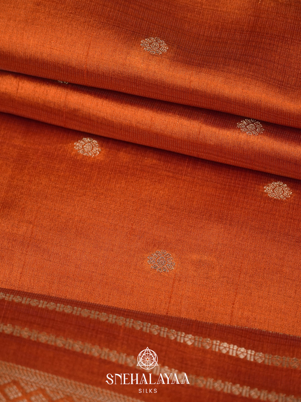 Orange Raw Silk Saree