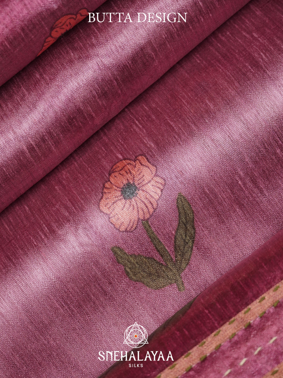 Mauve Pink Tussar saree