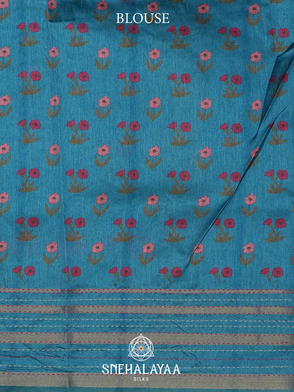 Teal Blue Tussar saree