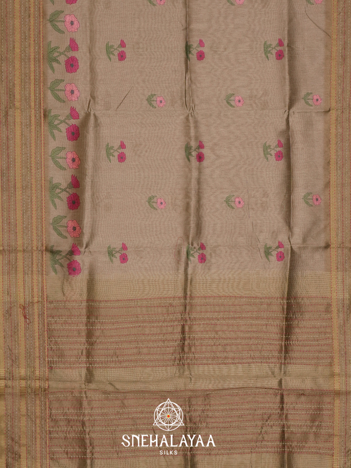 Antique Gold Tussar saree