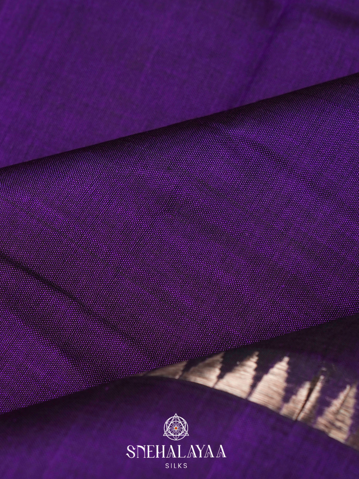 Royal Purple Mangalagiri Silk Cotton Saree with Temple Border