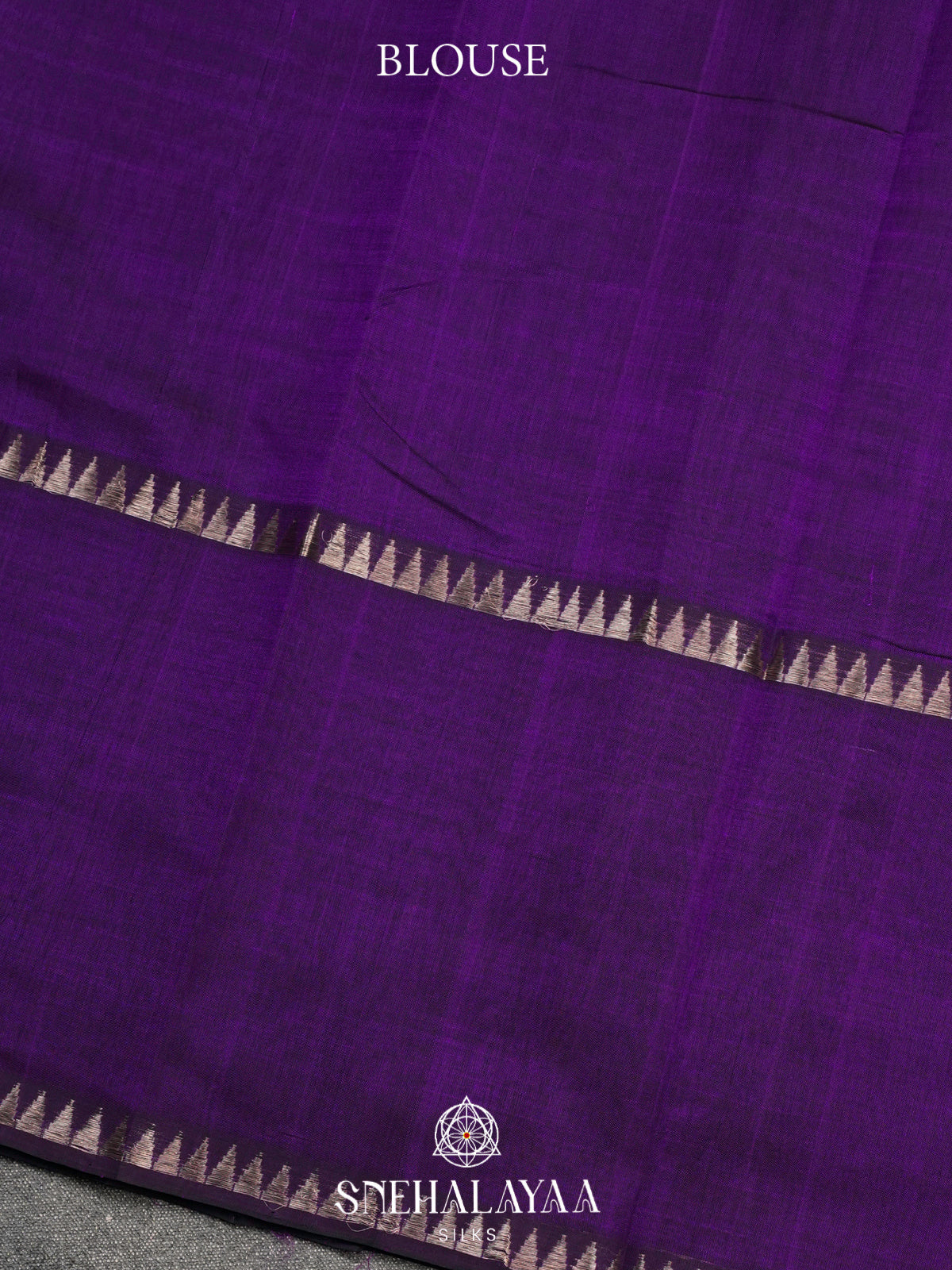 Royal Purple Mangalagiri Silk Cotton Saree with Temple Border