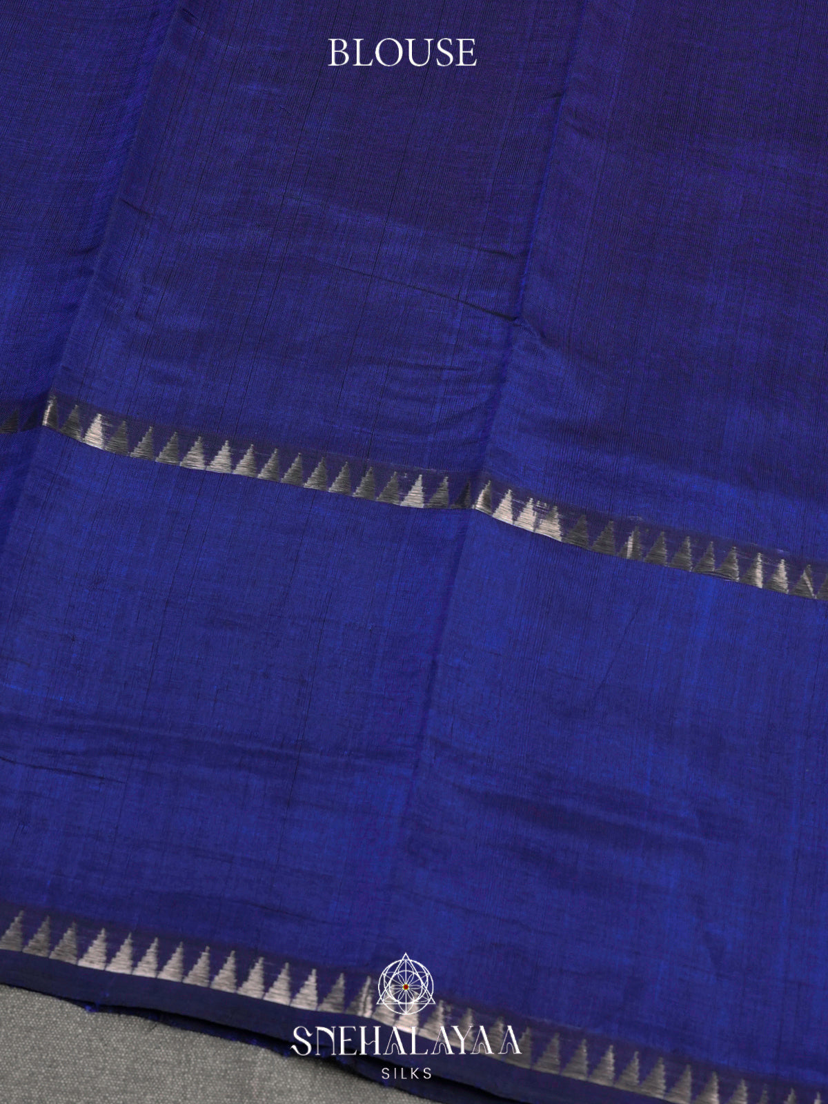 Royal Blue Mangalagiri Silk Cotton Saree with Temple Border