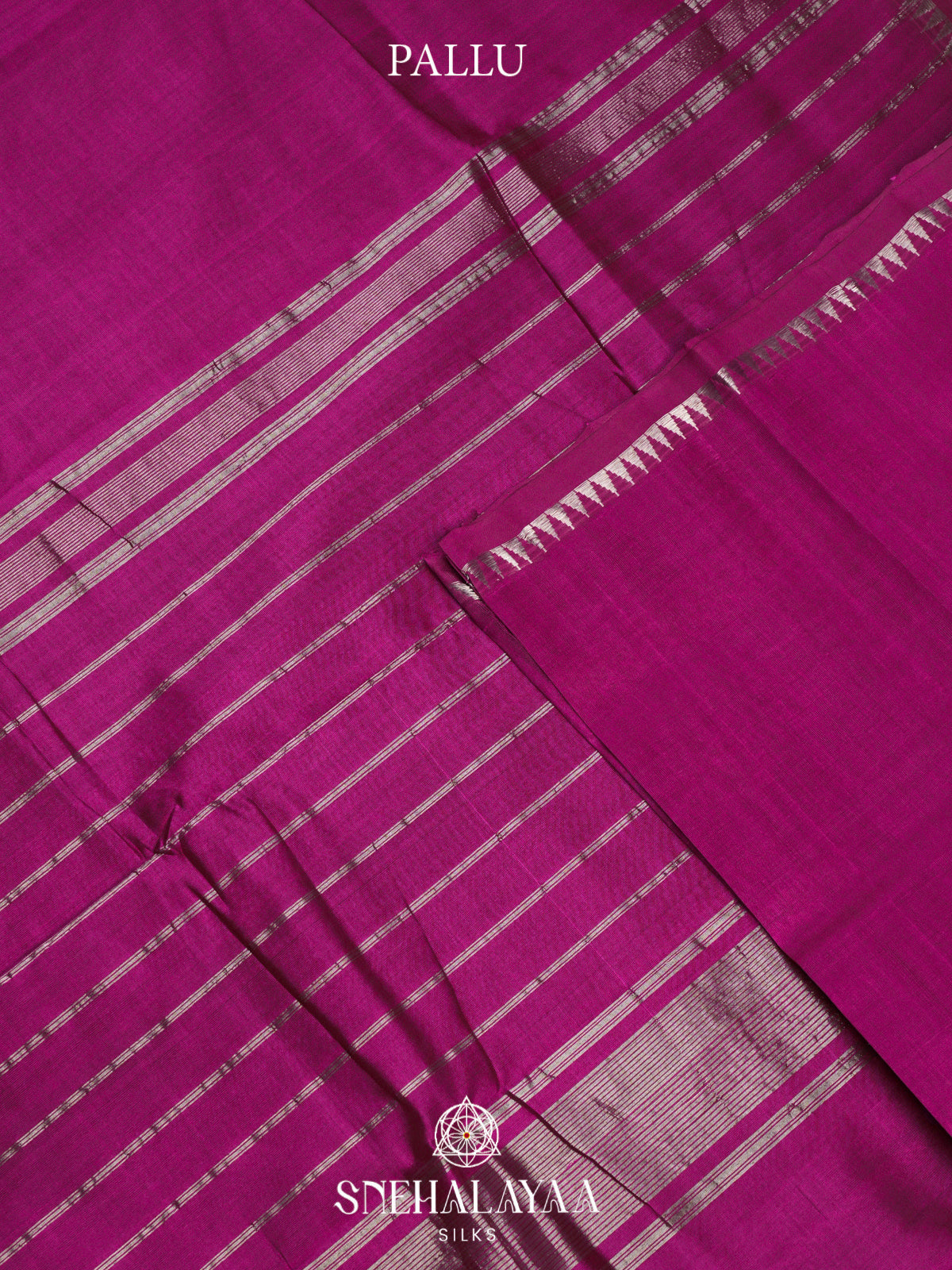 Magenta Mangalagiri Silk Cotton Saree with Temple Border