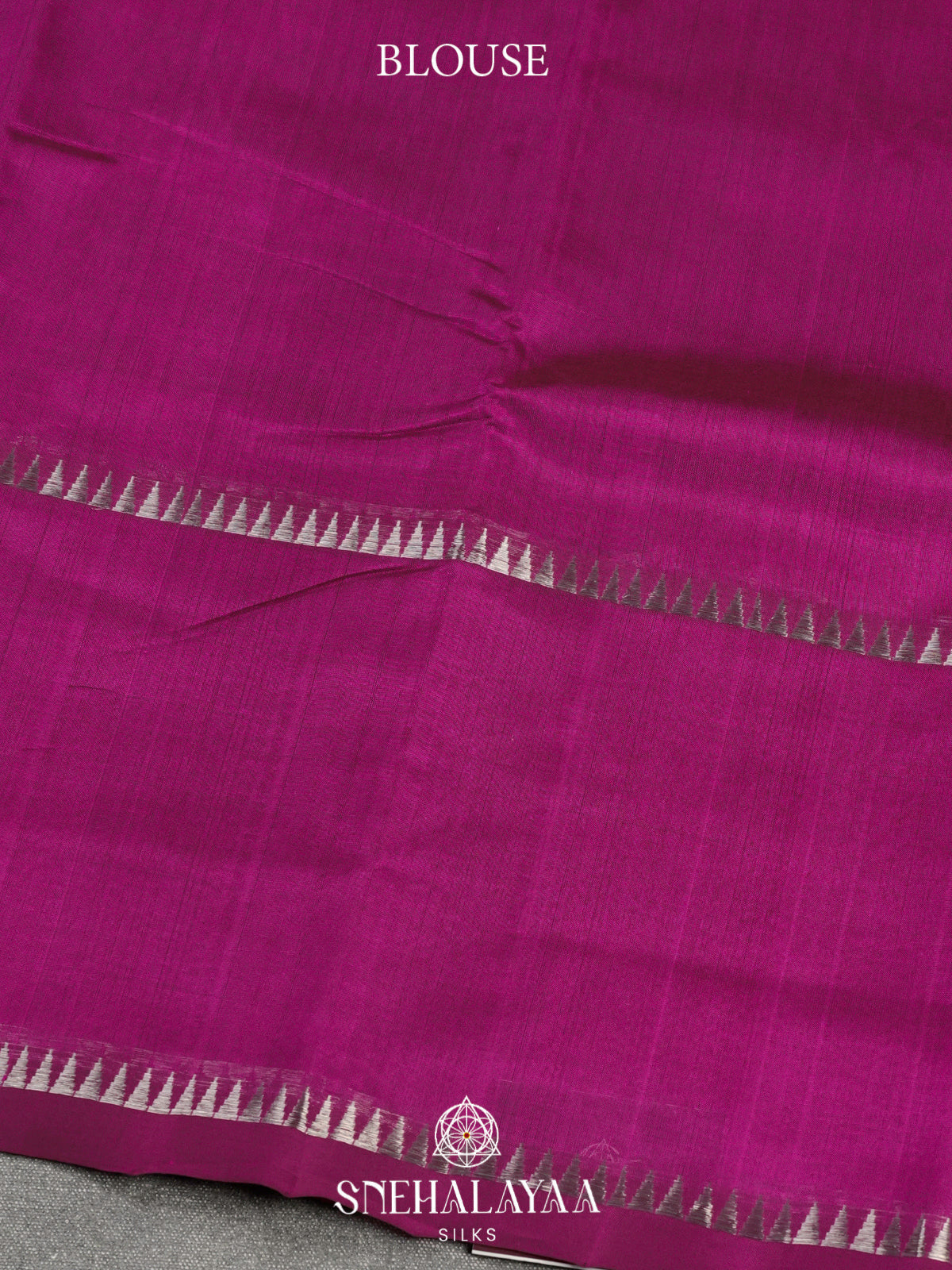 Magenta Mangalagiri Silk Cotton Saree with Temple Border