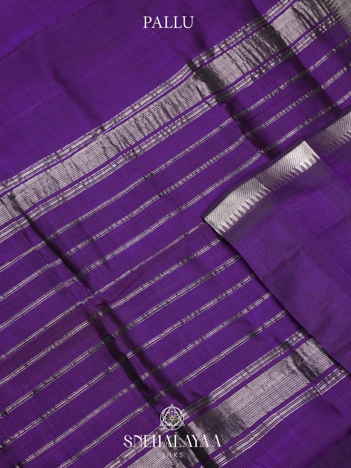 Purple Mangalagiri Silk Cotton Saree with Silver Zari Border