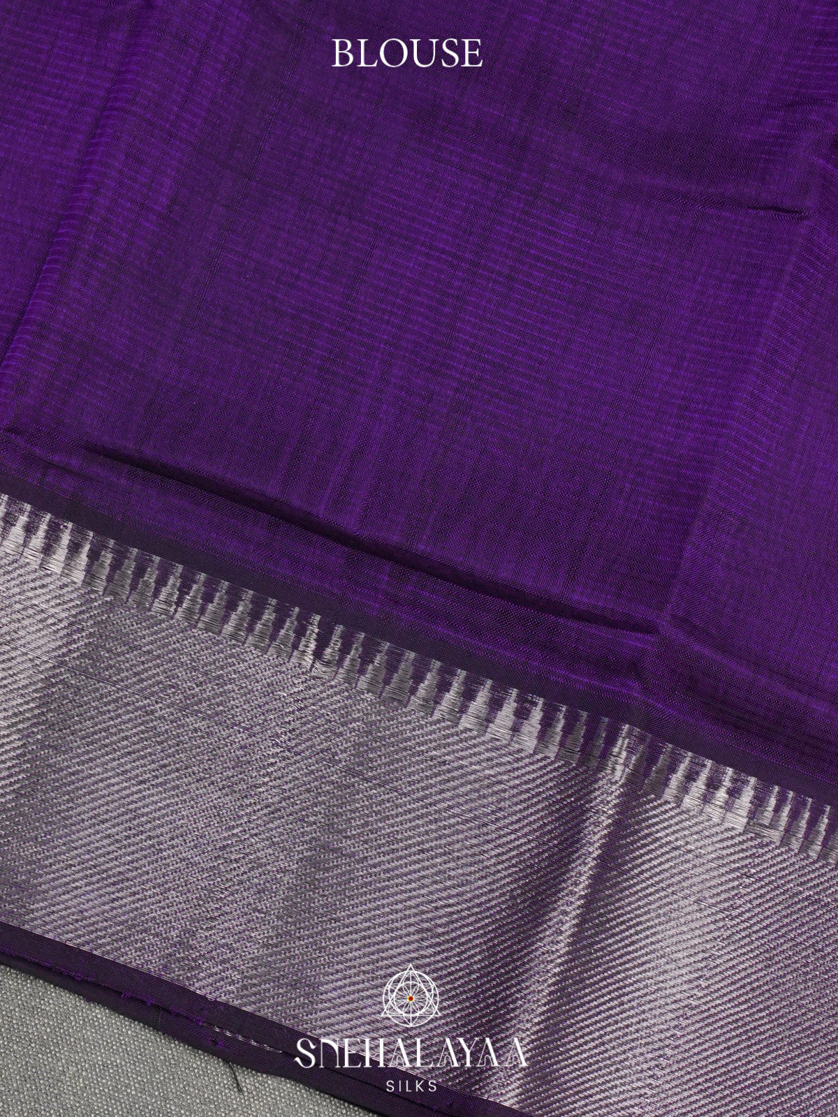Purple Mangalagiri Silk Cotton Saree with Silver Zari Border