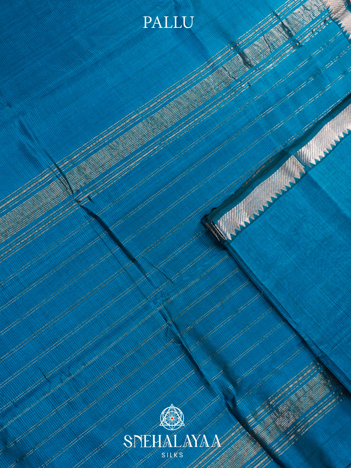 Peacock Blue Mangalgiri Silk Cotton Saree